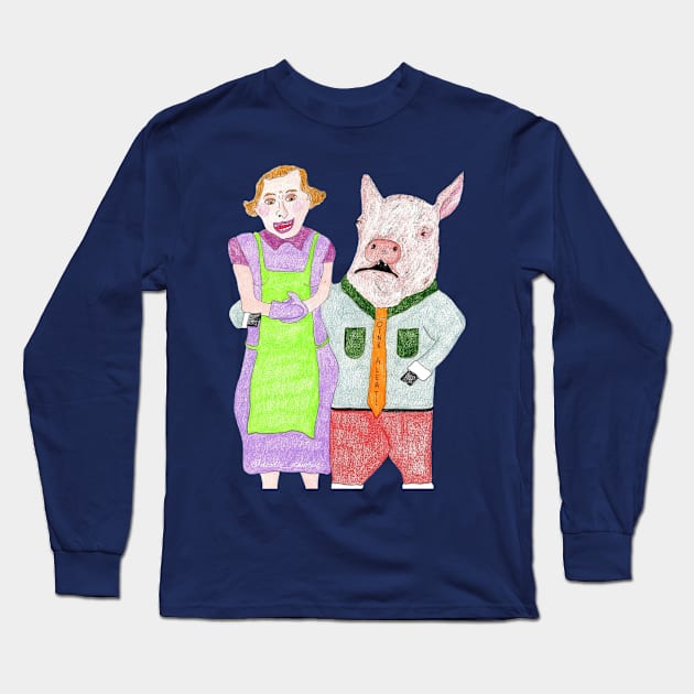 Pig Husband Long Sleeve T-Shirt by Doodle Dandies